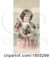 Poster, Art Print Of Girl With Puppies In Her Apron
