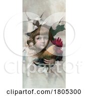Poster, Art Print Of Girl Holding A Rooster