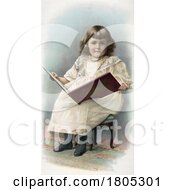 Poster, Art Print Of Girl Sitting In A Chair And Reading A Book