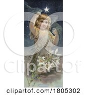 Poster, Art Print Of Girl With Lilies And Stars