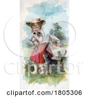 Poster, Art Print Of Girl Silently Watching A Cat Sleeping In A Basket