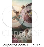 Poster, Art Print Of Girl Praying In Bed Beneath Her Guardian Angel