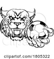 Poster, Art Print Of Wildcat Bobcat Cat Cougar Soccer Football Mascot