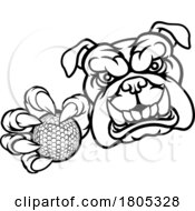 Poster, Art Print Of Bulldog Dog Animal Golf Ball Sports Mascot