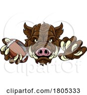 Poster, Art Print Of Boar Wild Hog Razorback Warthog Football Mascot