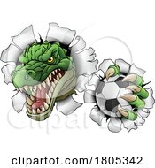 Poster, Art Print Of Crocodile Dinosaur Alligator Soccer Sports Mascot