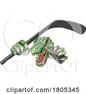 Poster, Art Print Of Crocodile Dinosaur Alligator Hockey Sports Mascot