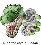 Poster, Art Print Of Crocodile Dinosaur Alligator Gamer Gaming Mascot