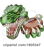 10/14/2023 - Crocodile Dinosaur Alligator Football Sport Mascot
