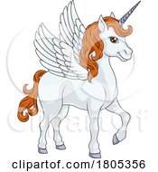 Poster, Art Print Of Unicorn Pegasus Wings Horn Horse Animal Cartoon