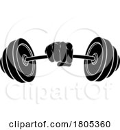 Poster, Art Print Of Weight Lifting Fist Hand Holding Barbell Concept