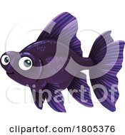 Poster, Art Print Of Purple Black Veiltail Goldfish