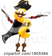 Poster, Art Print Of Pirate Cavatappi Pasta Mascot