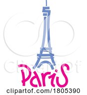 Eiffel Tower Over Paris Text by Vector Tradition SM