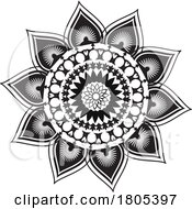Poster, Art Print Of Black And White Henna Mandala