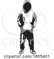 Poster, Art Print Of Black And White Man In A Hoodie