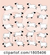 Poster, Art Print Of Background Pattern Of Leaping Sheep