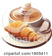 Poster, Art Print Of Croissant And Coffee