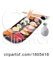 Poster, Art Print Of Sushi Platter With Chopsticks