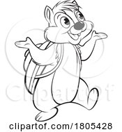 Black And White Student Chipmunk by Lal Perera