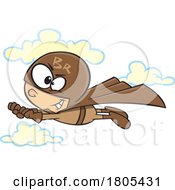 Cartoon Super Boy Flying In A Brown Suit