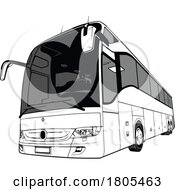 Poster, Art Print Of Grayscale Mercedes Benz Tourismo Tour Bus