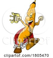 Cartoon Orange King Marker Mascot