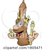 Cartoon Brown King Marker Mascot