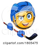 Poster, Art Print Of Cartoon Hockey Player Emoticon