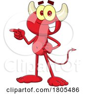 Cartoon Devil Pointing by Hit Toon