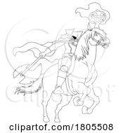 Poster, Art Print Of Cartoon Black And White Headless Horseman