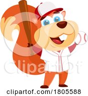 Cartoon Squirrel Baseball Player