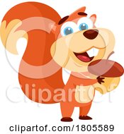 Cartoon Squirrel Holding An Acorn by Hit Toon