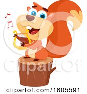 Poster, Art Print Of Cartoon Squirrel Playing A Lyre