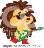 Cartoon Hedgehog Playing A Guitar by Hit Toon