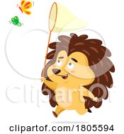 11/14/2023 - Cartoon Hedgehog Chasing Butterflies
