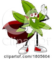 Cartoon Pot Leaf Mascot Super Hero
