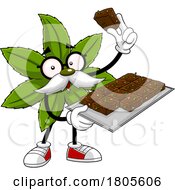 Poster, Art Print Of Cartoon Pot Leaf Mascot With Brownies