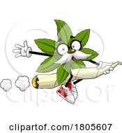 Poster, Art Print Of Cartoon Pot Leaf Mascot Riding A Doobie