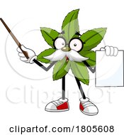 Poster, Art Print Of Cartoon Pot Leaf Mascot Professor