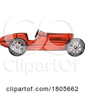 Poster, Art Print Of Clipart Vintage Red Racing Car