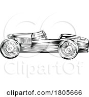 Poster, Art Print Of Clipart Vintage Black And White Racing Car