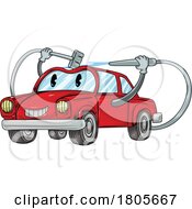 Cartoon Red Car Washing Itself by Domenico Condello