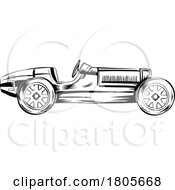 Poster, Art Print Of Clipart Vintage Black And White Racing Car