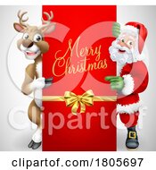 11/14/2023 - Santa Claus Father Christmas And Reindeer Sign