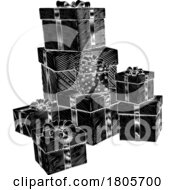 Poster, Art Print Of Christmas Gifts Birthday Presents Boxes Pile Stack