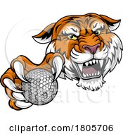 11/14/2023 - Tiger Golf Ball Sports Team Cartoon Animal Mascot