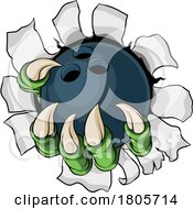 Poster, Art Print Of Bowling Ball Claw Cartoon Monster Animal Hand