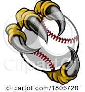Poster, Art Print Of Baseball Ball Eagle Claw Cartoon Monster Hand