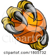 Poster, Art Print Of Basketball Ball Eagle Claw Cartoon Monster Hand